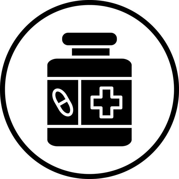 Estilo de icono de diseño vectorial de antibióticos
