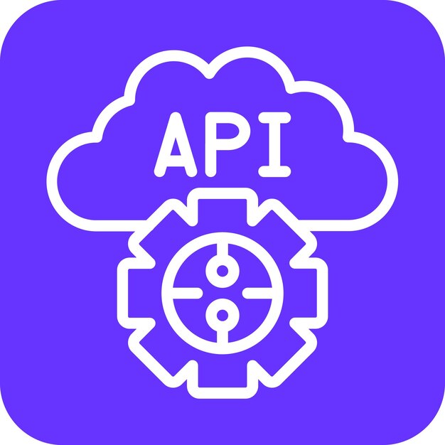 Estilo de icono de diseño vectorial de Api