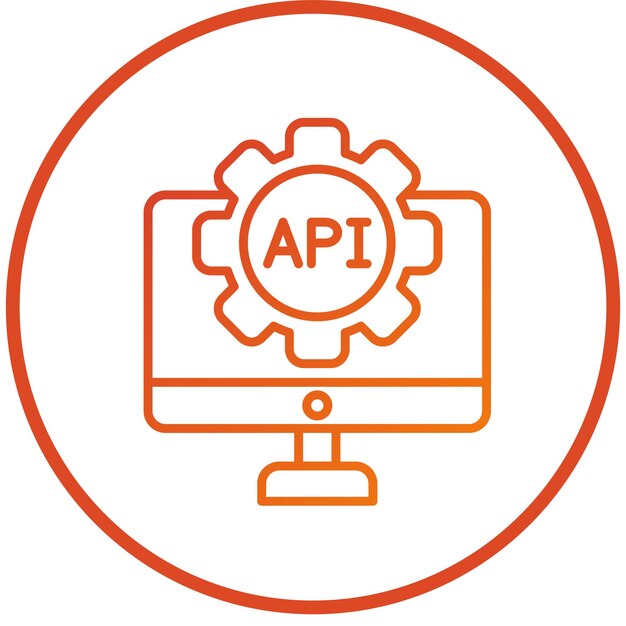 Estilo de icono de diseño vectorial de Api