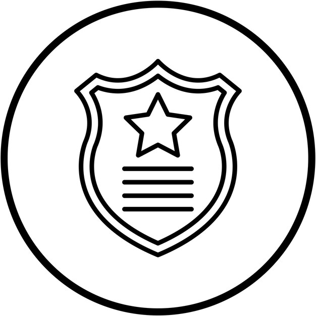 Estilo de icono de diseño vectorial para la aplicación de la ley