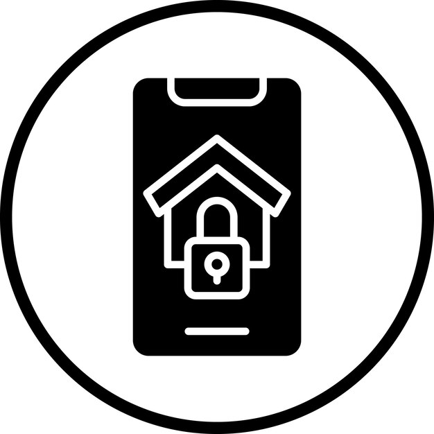Estilo de icono de diseño vectorial de aplicaciones de seguridad para el hogar