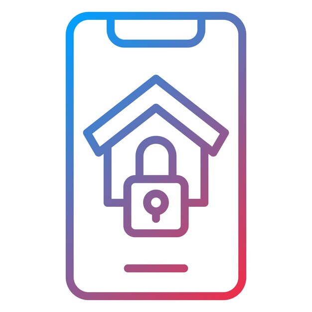 Estilo de icono de diseño vectorial de aplicaciones de seguridad para el hogar