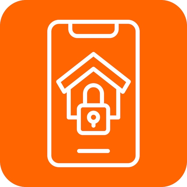 Estilo de icono de diseño vectorial de aplicaciones de seguridad para el hogar
