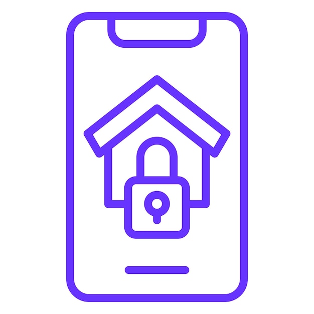 Estilo de icono de diseño vectorial de aplicaciones de seguridad para el hogar