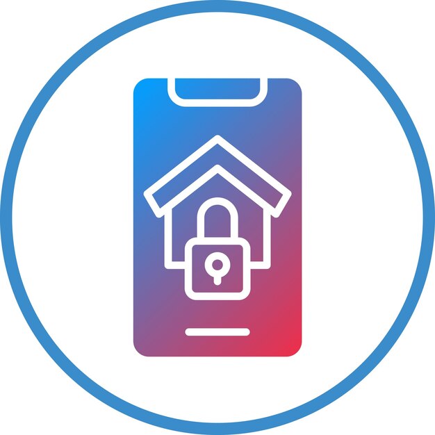 Estilo de icono de diseño vectorial de aplicaciones de seguridad para el hogar