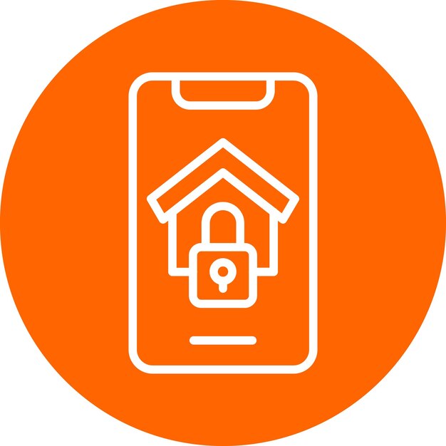 Estilo de icono de diseño vectorial de aplicaciones de seguridad para el hogar