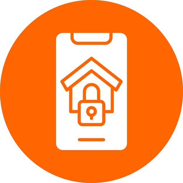 Estilo de icono de diseño vectorial de aplicaciones de seguridad para el hogar