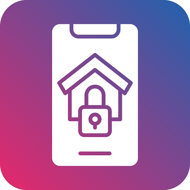 Estilo de icono de diseño vectorial de aplicaciones de seguridad para el hogar
