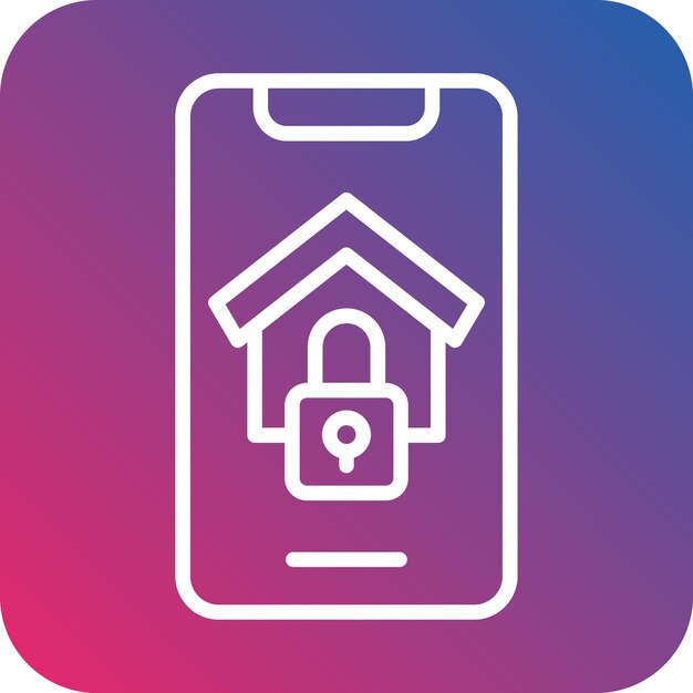 Estilo de icono de diseño vectorial de aplicaciones de seguridad para el hogar