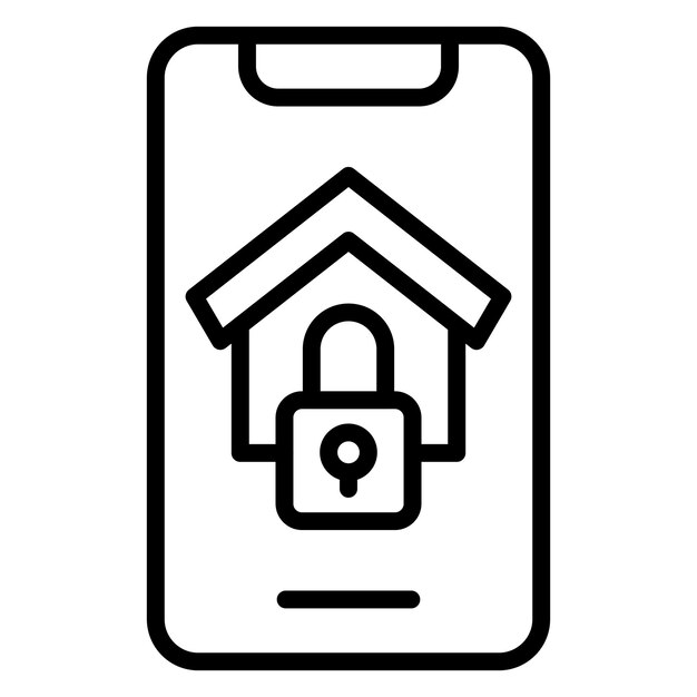 Estilo de icono de diseño vectorial de aplicaciones de seguridad para el hogar