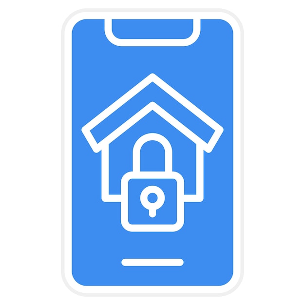 Estilo de icono de diseño vectorial de aplicaciones de seguridad para el hogar