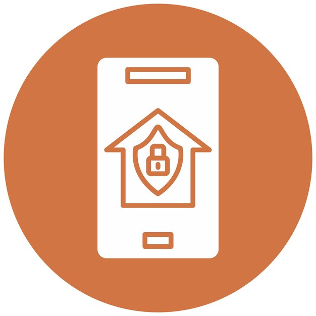Estilo de icono de diseño vectorial de aplicaciones de seguridad para el hogar