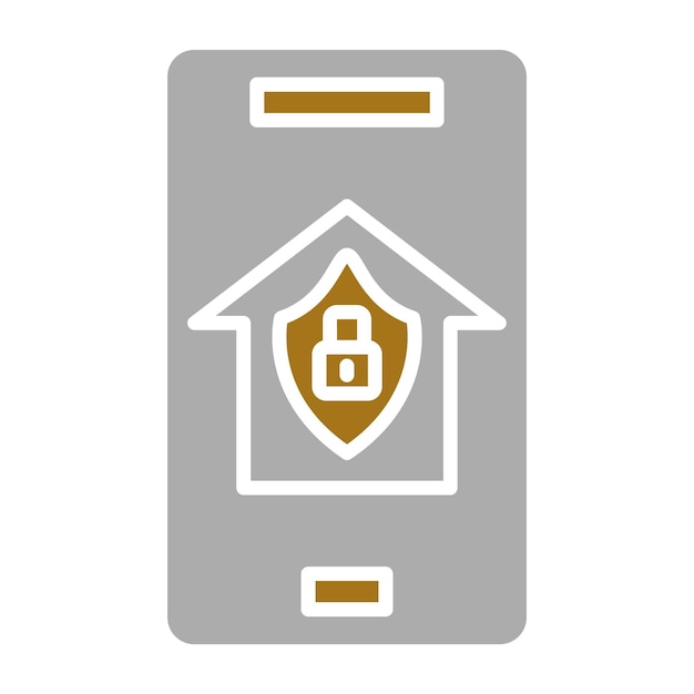 Estilo de icono de diseño vectorial de aplicaciones de seguridad para el hogar