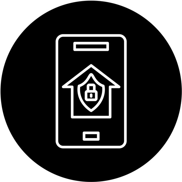Estilo de icono de diseño vectorial de aplicaciones de seguridad para el hogar