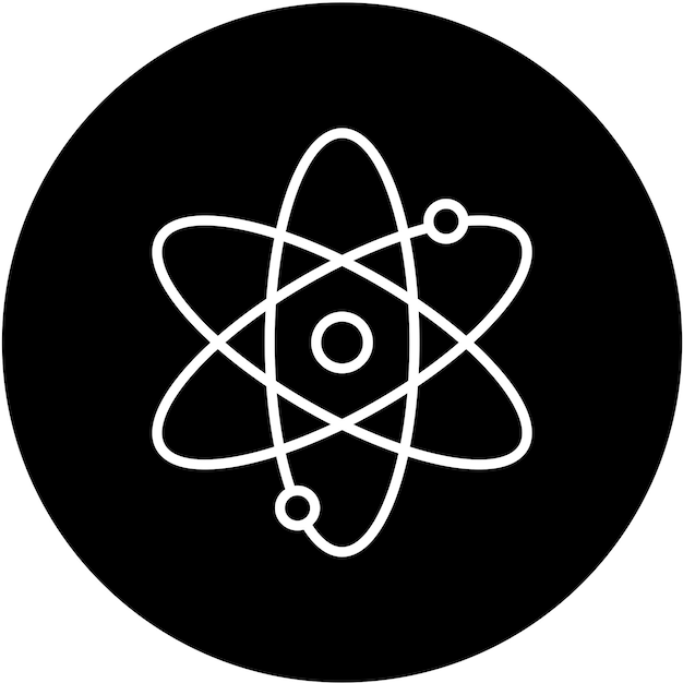 Estilo de icono de diseño vectorial de átomos