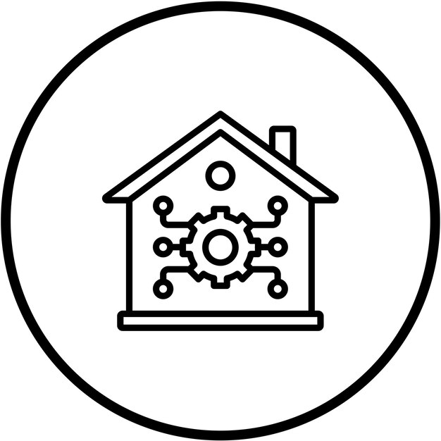 Estilo de icono de diseño vectorial de automatización del hogar