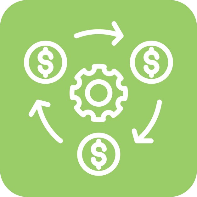 Estilo de icono de diseño vectorial de automatización de negocios