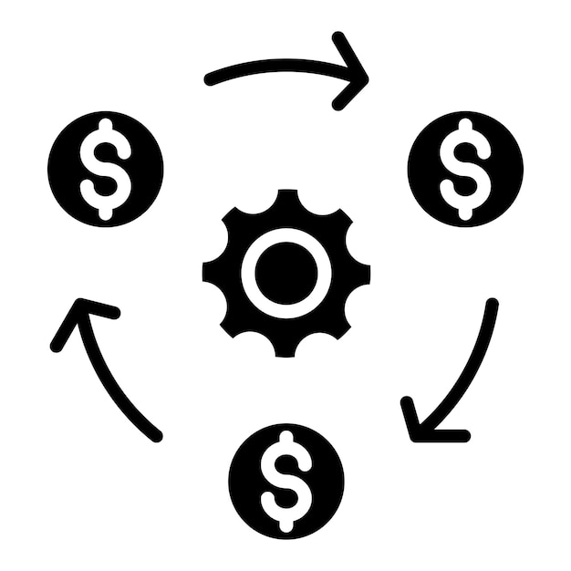 Estilo de icono de diseño vectorial de automatización de negocios