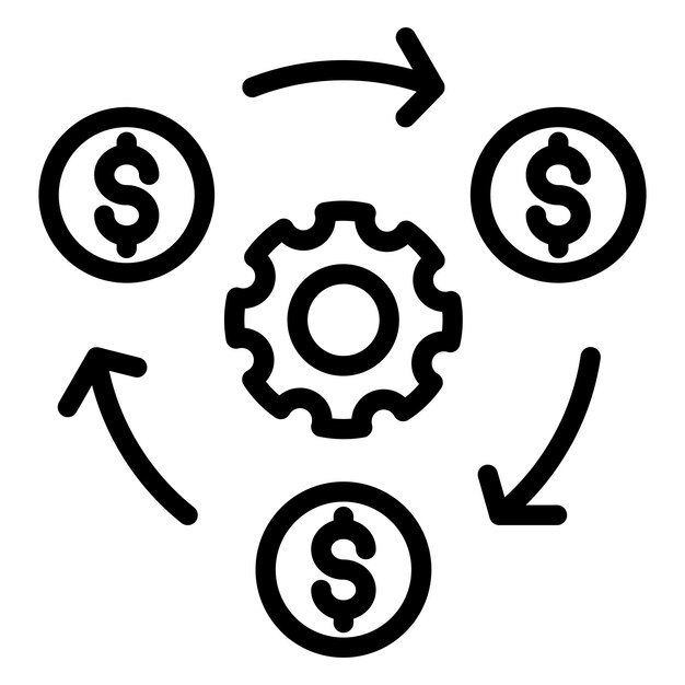 Estilo de icono de diseño vectorial de automatización de negocios