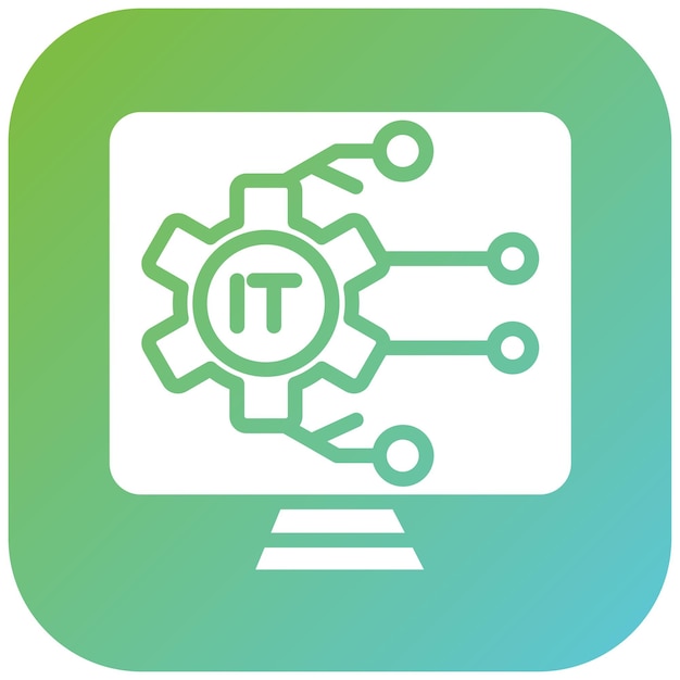 Estilo de icono de diseño vectorial de automatización de TI