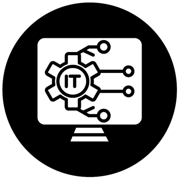 Estilo de icono de diseño vectorial de automatización de TI