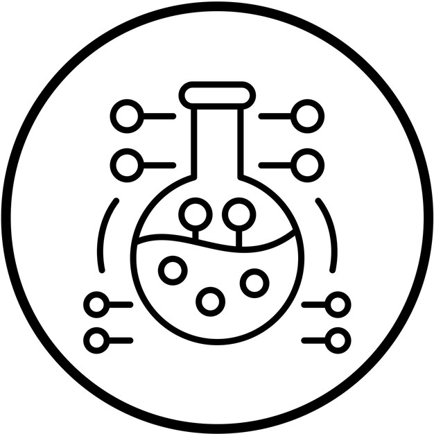 Vector estilo del icono de diseño vectorial de biotecnología