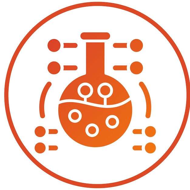 Estilo del icono de diseño vectorial de biotecnología