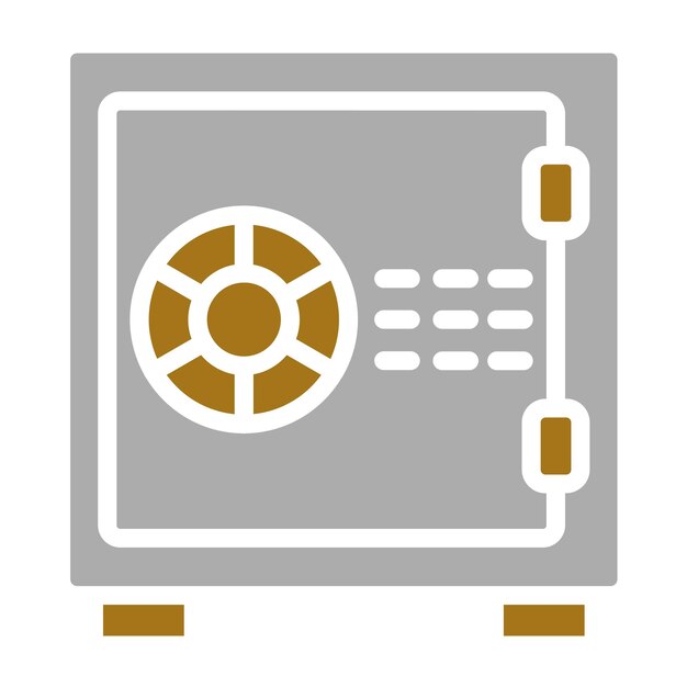Estilo de icono de diseño vectorial de bóveda segura