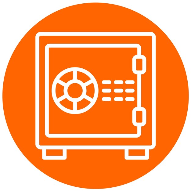 Estilo de icono de diseño vectorial de bóveda segura