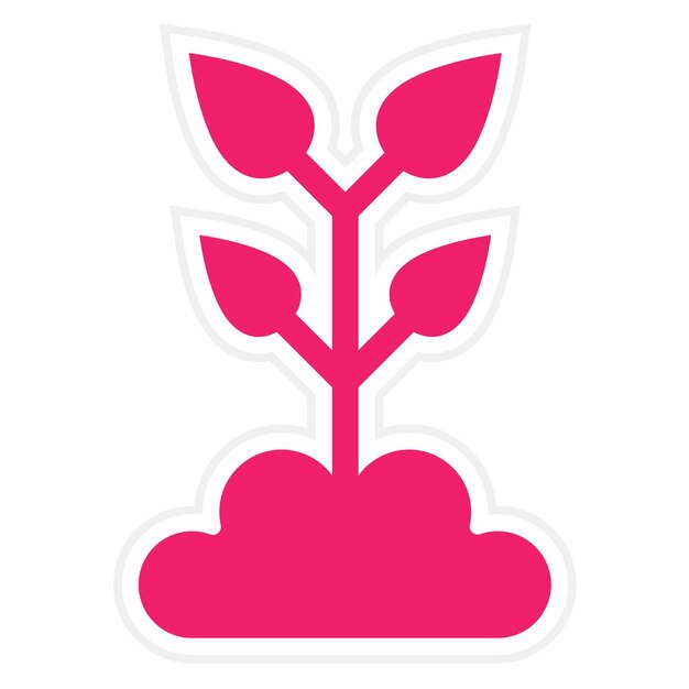 Estilo del icono de diseño vectorial de brotes