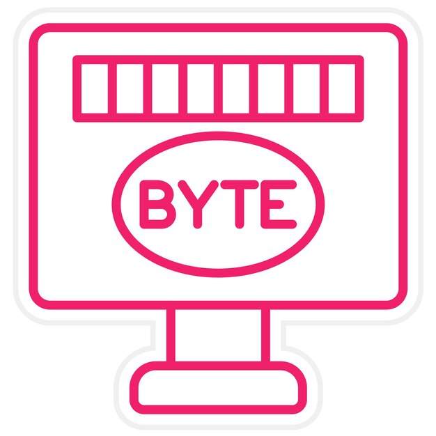 Vector estilo del icono de diseño vectorial en bytes