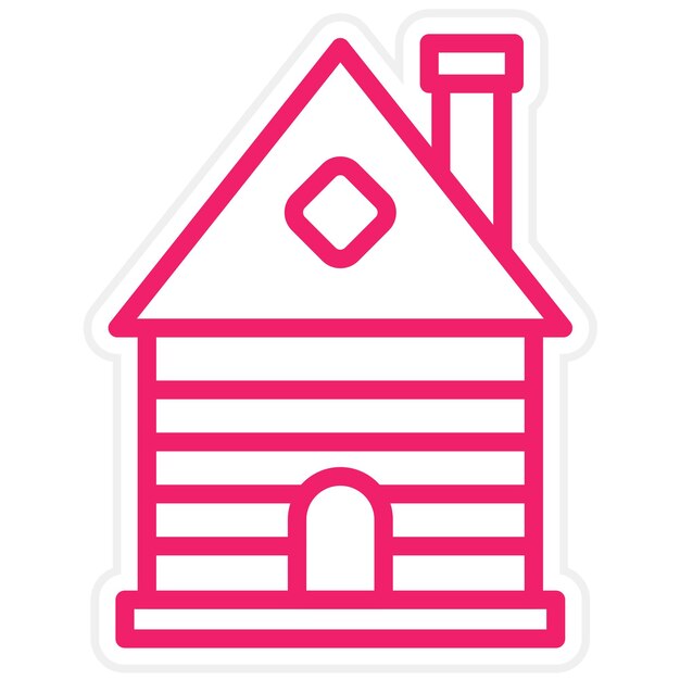 Estilo de icono de diseño vectorial de la cabaña