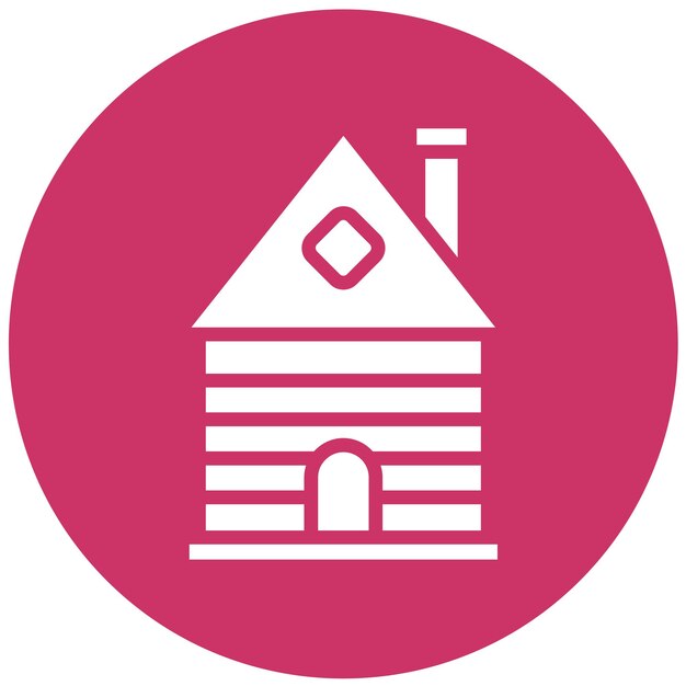 Estilo de icono de diseño vectorial de la cabaña