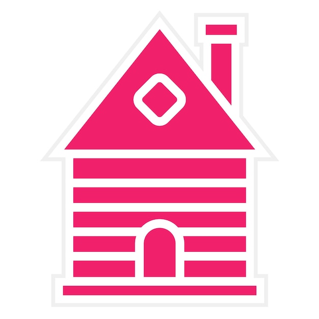 Estilo de icono de diseño vectorial de la cabaña
