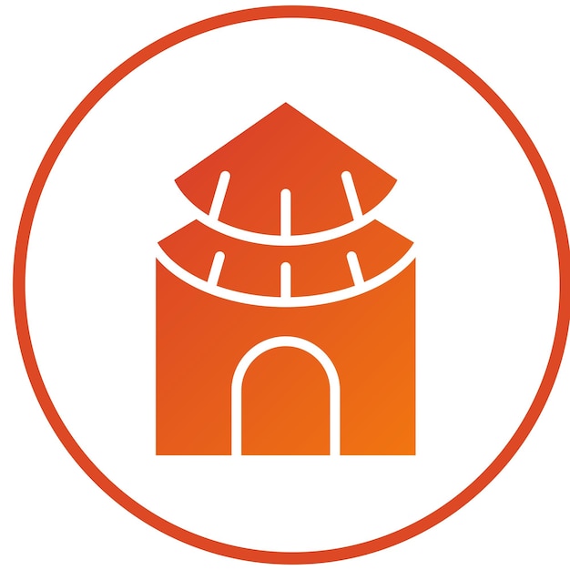 Estilo de icono de diseño vectorial de la cabaña