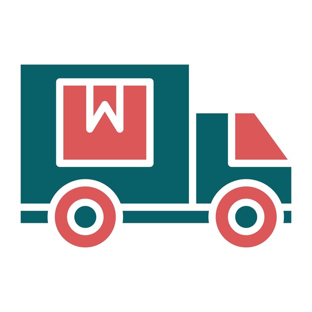 Estilo de icono de diseño vectorial de camiones de carga