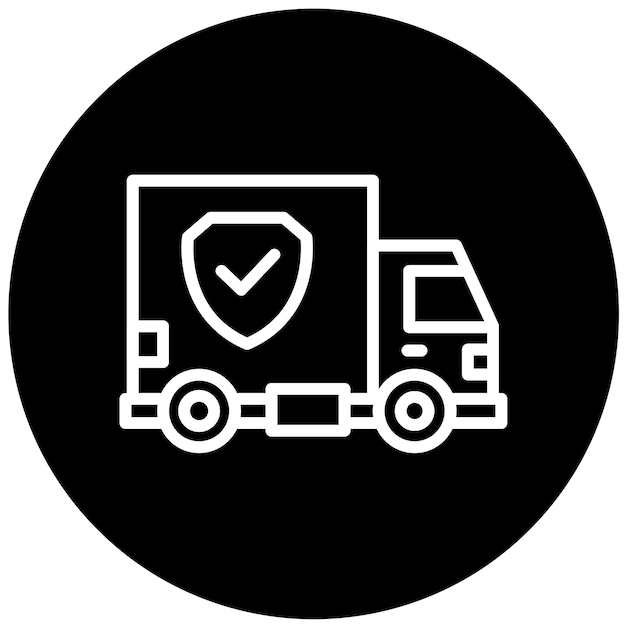 Estilo de icono de diseño vectorial de camiones de carga