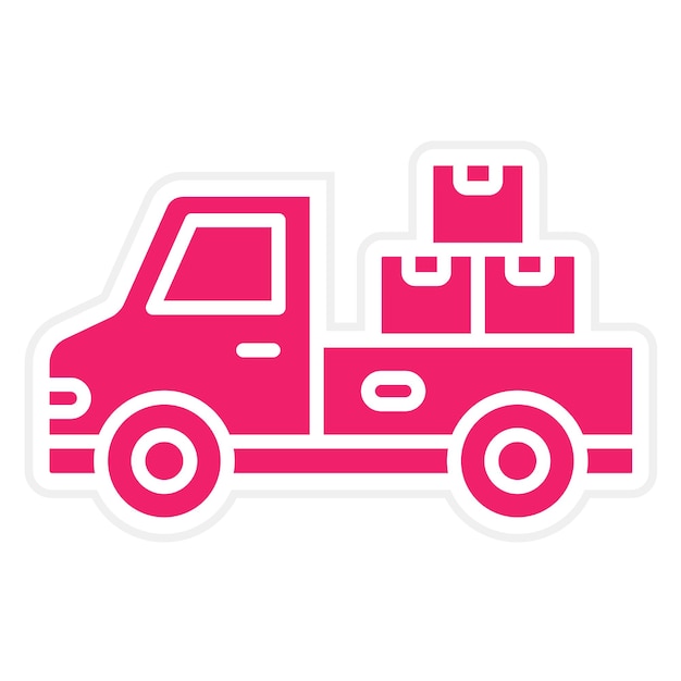 Estilo de icono de diseño vectorial de camiones de carga