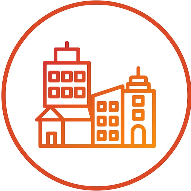 Estilo de icono de diseño vectorial de la ciudad