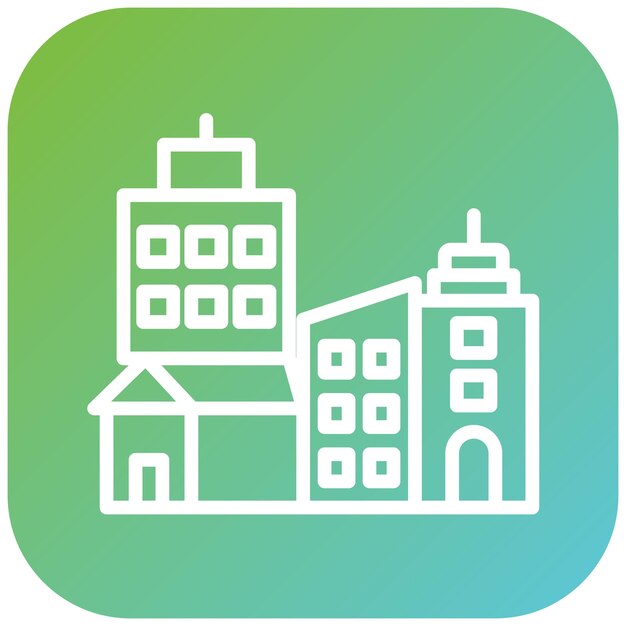 Estilo de icono de diseño vectorial de la ciudad