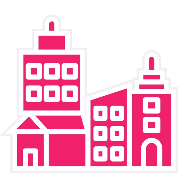 Estilo de icono de diseño vectorial de la ciudad