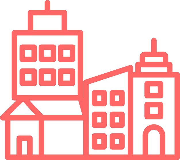 Estilo de icono de diseño vectorial de la ciudad