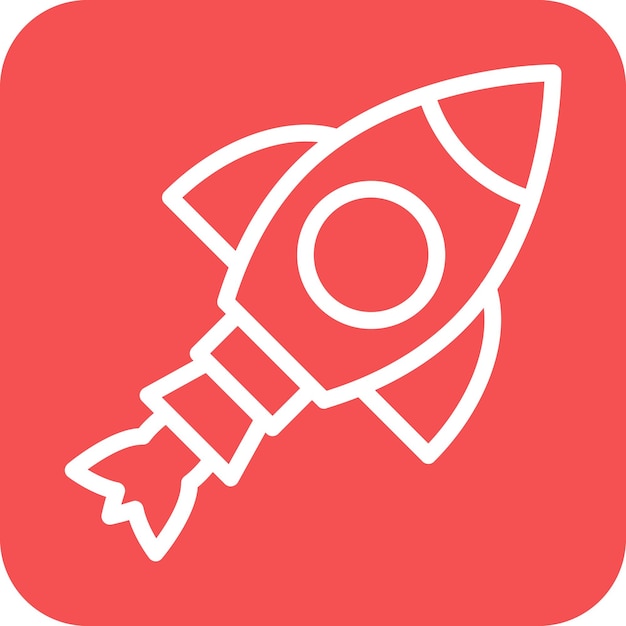 Estilo de icono de diseño vectorial de cohete