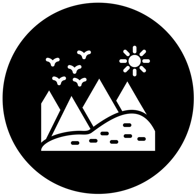Estilo de icono de diseño vectorial de la colina