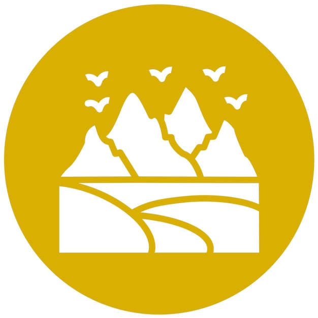 Estilo de icono de diseño vectorial de la colina