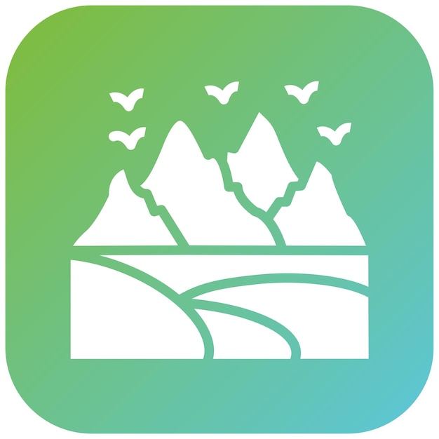Estilo de icono de diseño vectorial de la colina