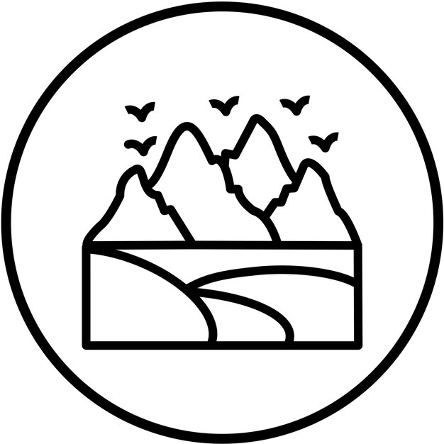 Estilo de icono de diseño vectorial de la colina