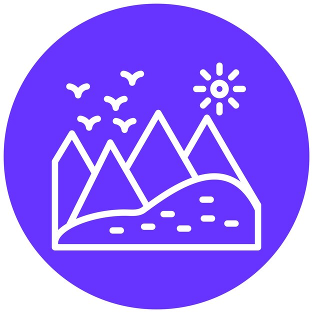 Estilo de icono de diseño vectorial de la colina
