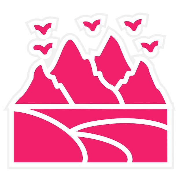 Estilo de icono de diseño vectorial de la colina