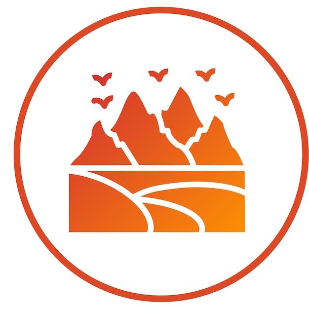Estilo de icono de diseño vectorial de la colina